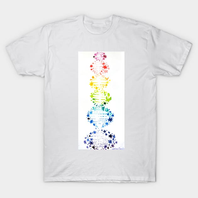 Colorful rainbow DNA T-Shirt by CORinAZONe